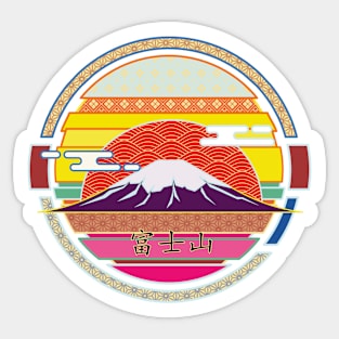 Mt Fuji Red Sunset Sticker